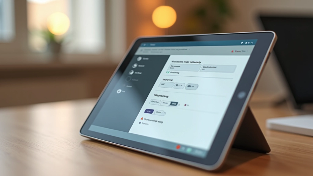 Tablet scherm met Polylang instellingenpaneel, taalschakeling interface Nederlands Engels