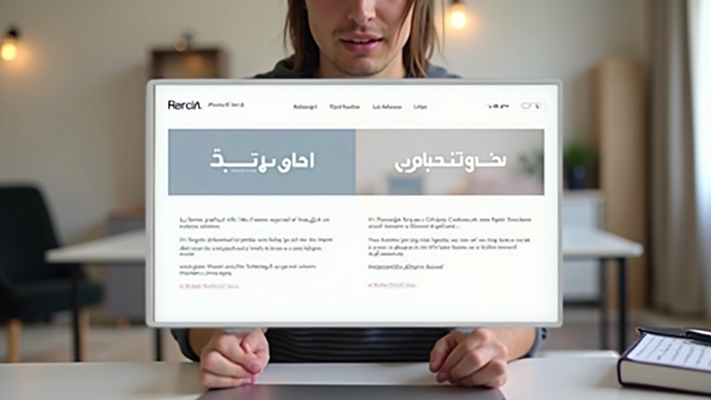 Website mockup met split-view: Nederlandse versie links met LTR-layout, Arabische versie rechts met RTL-spiegeling